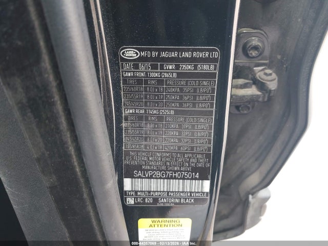 2015 LAND ROVER RANGE ROVER EVOQUE SALVP2BG7FH075014 Photo 8