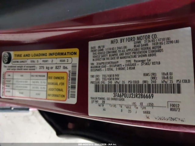 Ford Fusion Hybrid Se 2018 3FA6P0LU2JR286669 Image 17