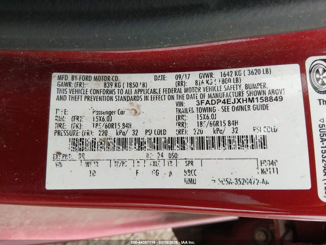 2017 FORD FIESTA 3FADP4EJXHM158849 Photo 8