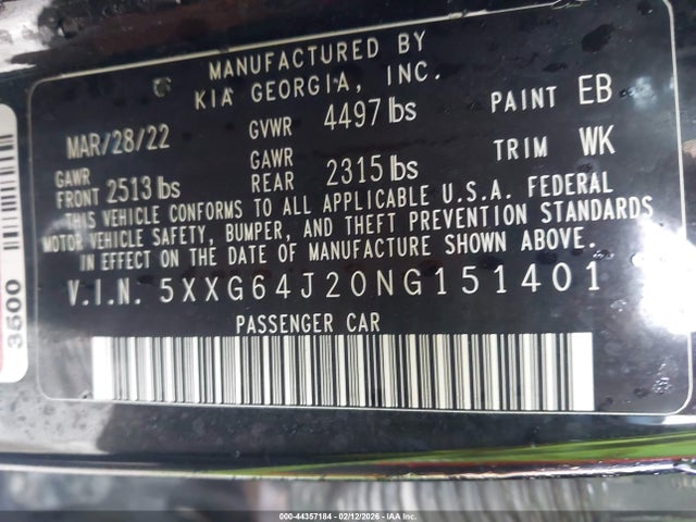 2022 KIA K5 5XXG64J20NG151401 Photo 8