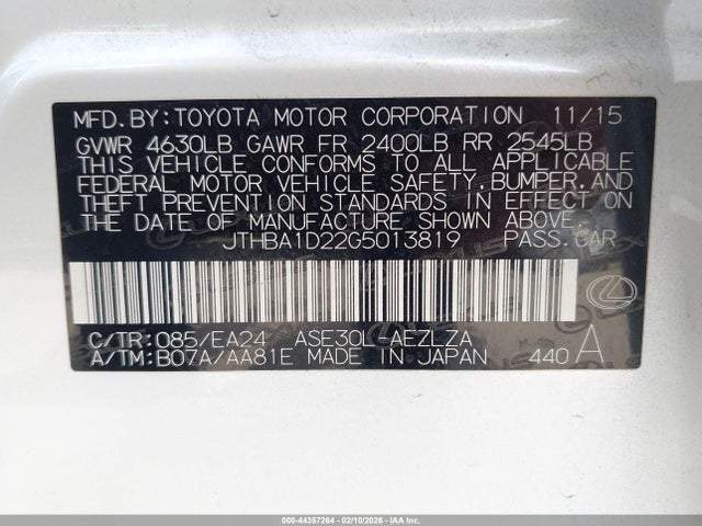 Lexus IS 200T 2016 JTHBA1D22G5013819 Image 9
