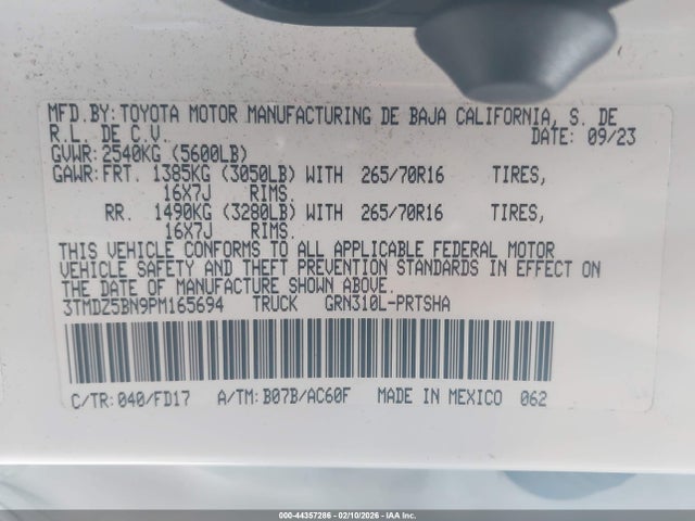 3TMDZ5BN9PM165694 Toyota Tacoma Trd Off Road