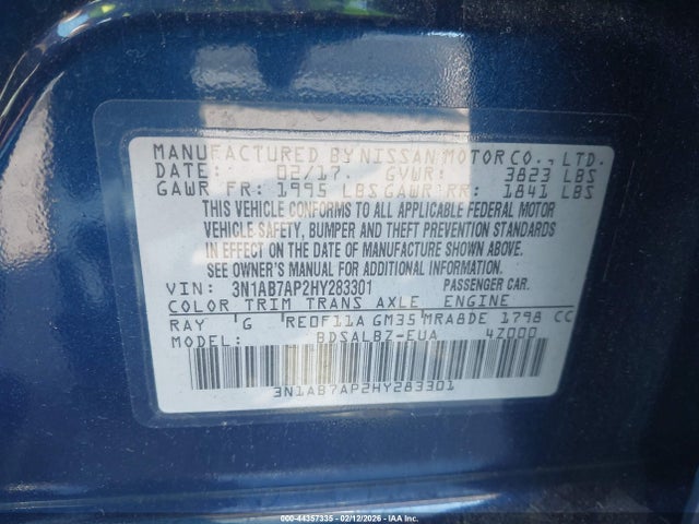 Nissan SENTRA S 2017 3N1AB7AP2HY283301 Image 9