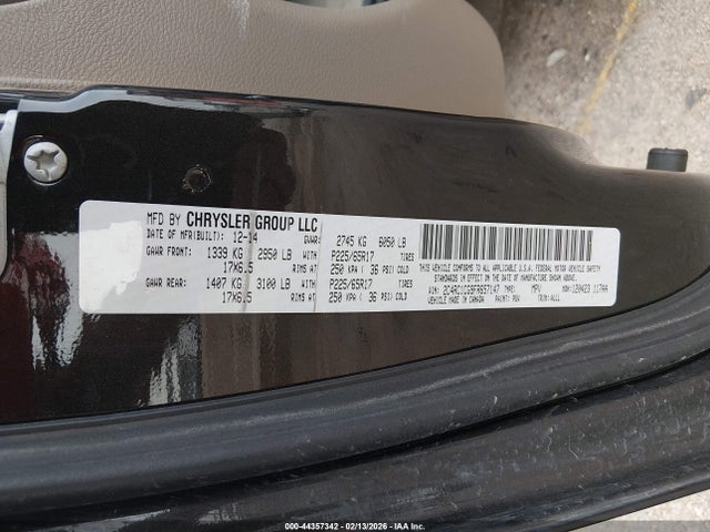 44357342 :رقم المزاد ، 2C4RC1CG9FR657147 vin ، 2015 Chrysler Town & Country Touring-l مزاد بيع