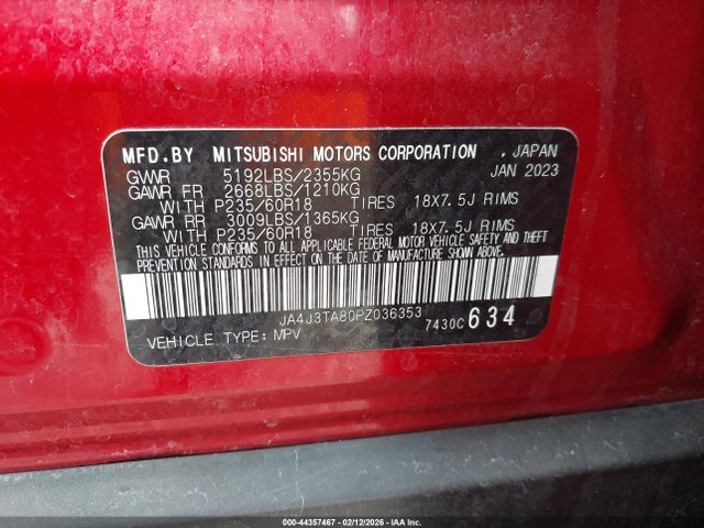 2023 MITSUBISHI OUTLANDER JA4J3TA80PZ036353 Photo 8