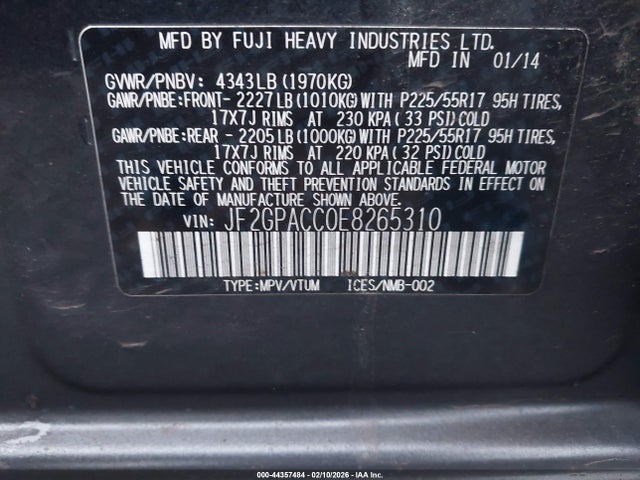 Subaru Xv Crosstrek 2.0 Premium 2014 JF2GPACC0E8265310 Image 9