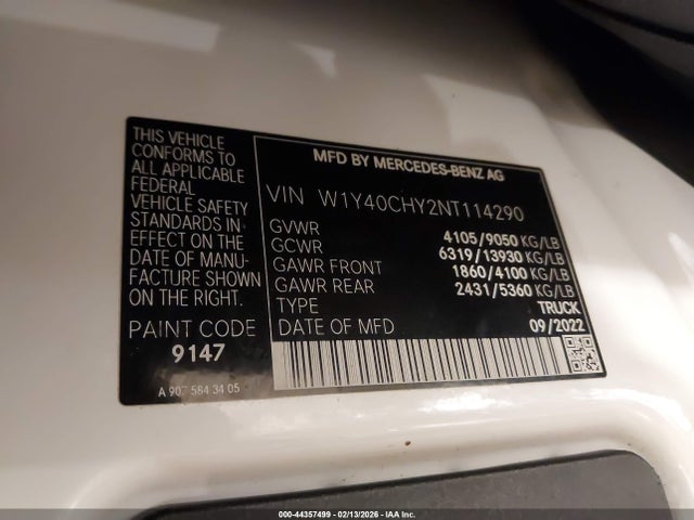2022 MERCEDES-BENZ SPRINTER 2500 W1Y40CHY2NT114290 Photo 8
