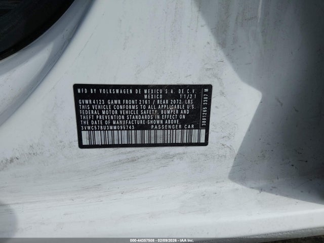 3VWC57BU3MM095743 Volkswagen Jetta 1.4t R-line/1.4t S/1.4t Se