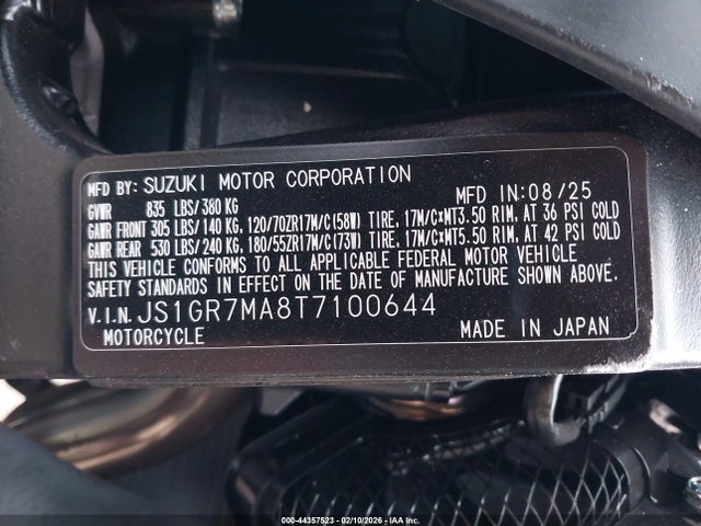 JS1GR7MA8T7100644 Suzuki GSX-R750