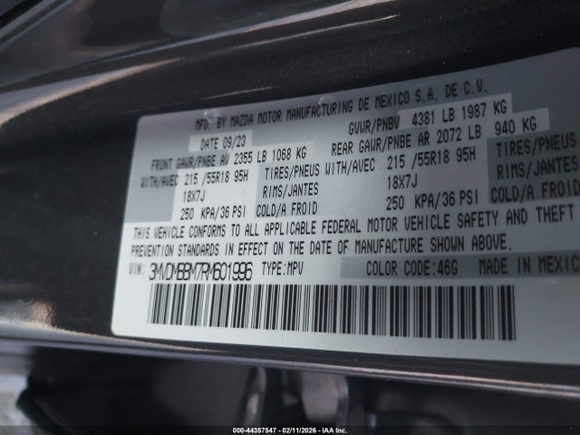 Aukcja sprzedaży 2024 Mazda Cx-30 2.5 S Select Sport, vin: 3MVDMBBM7RM601996, numer aukcji: 44357547