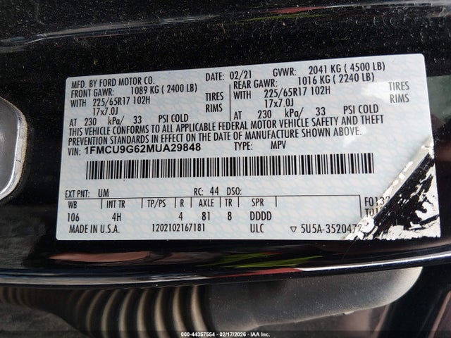 2021 FORD ESCAPE 1FMCU9G62MUA29848 Photo 8