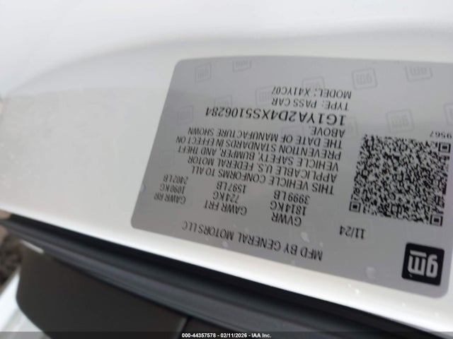 1G1YA2D4XS5106284 Chevrolet Corvette Stingray Rwd 1lt