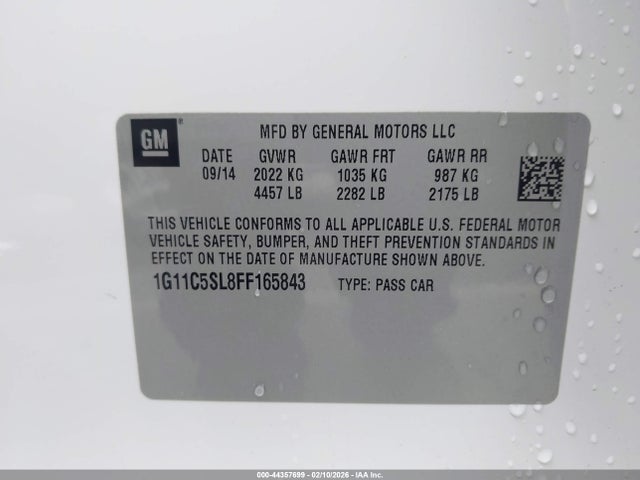 Chevrolet MALIBU 1LT 2015 1G11C5SL8FF165843 Image 9