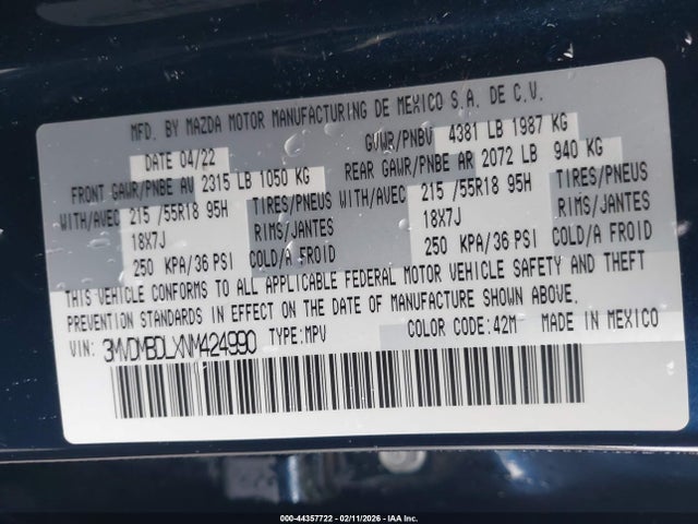 3MVDMBDLXNM424990 Mazda Cx-30 Premium