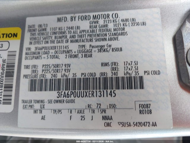 3FA6P0UUXER131145 Ford Fusion Hybrid S