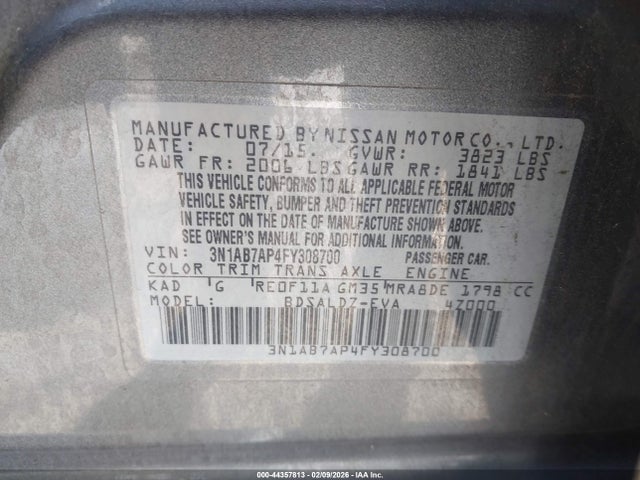 Nissan SENTRA SV 2015 3N1AB7AP4FY308700 Image 9