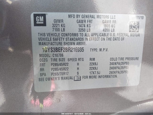 2011 CADILLAC ESCALADE 1GYS3BEF2BR216935 Photo 8