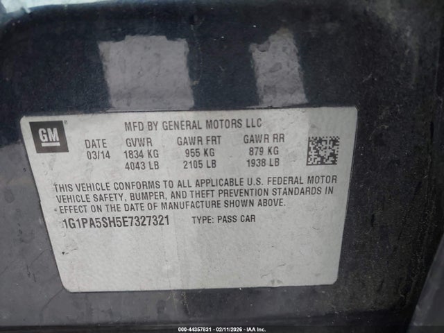 1G1PA5SH5E7327321 Chevrolet Cruze Ls Auto