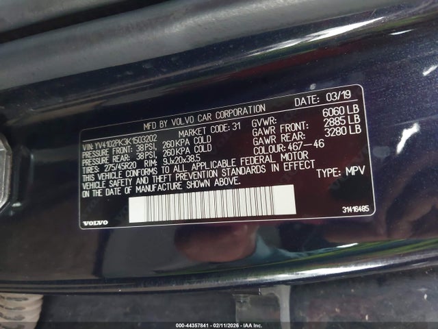 YV4102PK3K1503202 Volvo Xc90 T5 Momentum