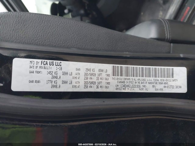 1C4RDHAG1JC231916 Dodge Durango Sxt Rwd