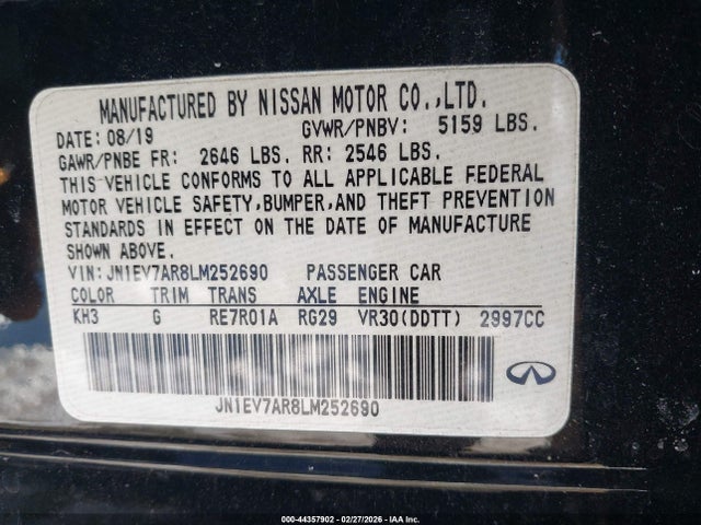 2020 INFINITI Q50 JN1EV7AR8LM252690 Photo 8