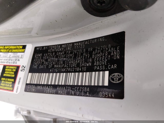 4T1G11AK7RU218410 Toyota CAMRY SE