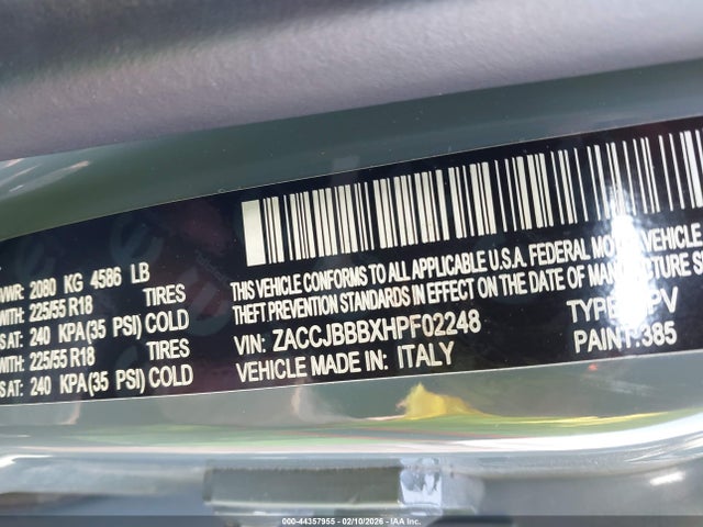 2017 JEEP RENEGADE ZACCJBBBXHPF02248 Photo 8