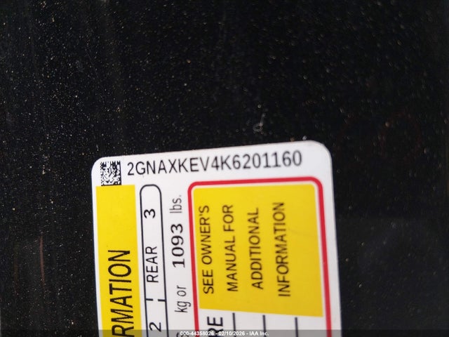 2GNAXKEV4K6201160 Chevrolet EQUINOX LT