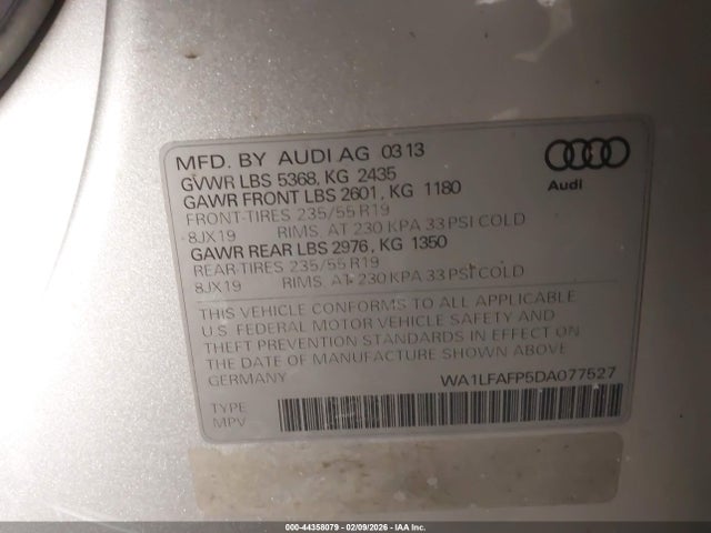 2013 AUDI Q5 WA1LFAFP5DA077527 Photo 8