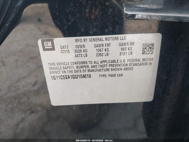 1G11C5SA1GU104619 Chevrolet Malibu Limited Lt