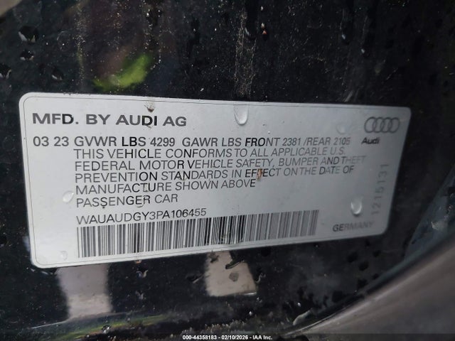 WAUAUDGY3PA106455 Audi A3 Premium 40 Tfsi Front-wheel Drive S Tronic
