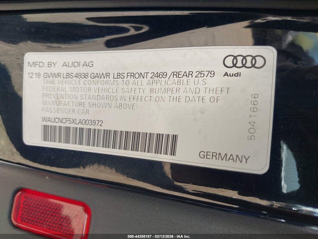 2020 AUDI A5 SPORTBACK WAUCNCF5XLA003972 Photo 8