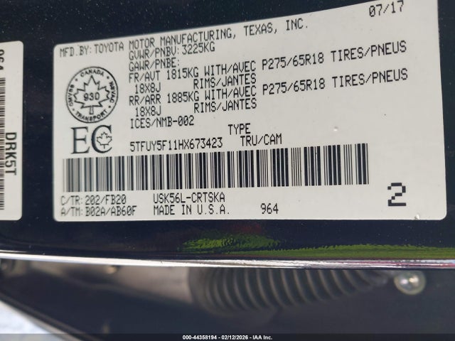 2017 TOYOTA TUNDRA 5TFUY5F11HX673423 Photo 8