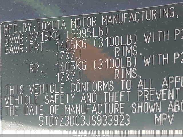 2018 TOYOTA SIENNA 5TDYZ3DC3JS933923 Photo 8