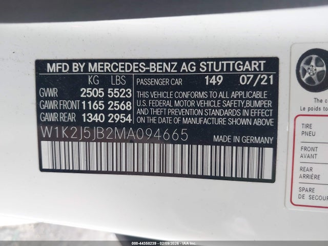 2021 MERCEDES-BENZ CLS 450 W1K2J5JB2MA094665 Photo 8