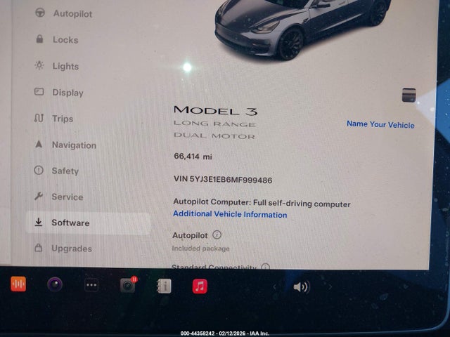 44358242 :رقم المزاد ، 5YJ3E1EB6MF999486 vin ، 2021 Tesla Model 3 Long Range Dual Motor All-wheel Drive مزاد بيع