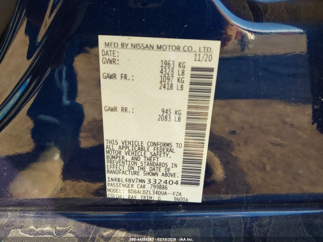 2021 NISSAN ALTIMA 1N4BL4BV7MN332404 Photo 8