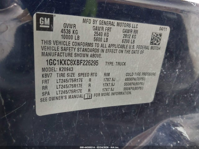 2011 CHEVROLET SILVERADO 2500HD 1GC1KXC8XBF226295 Photo 8