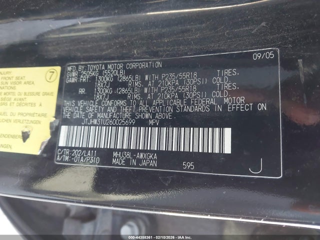 Продаж на аукціоні авто 2006 Lexus Rx 400h, vin: JTJHW31U260025699, номер лоту: 44358361