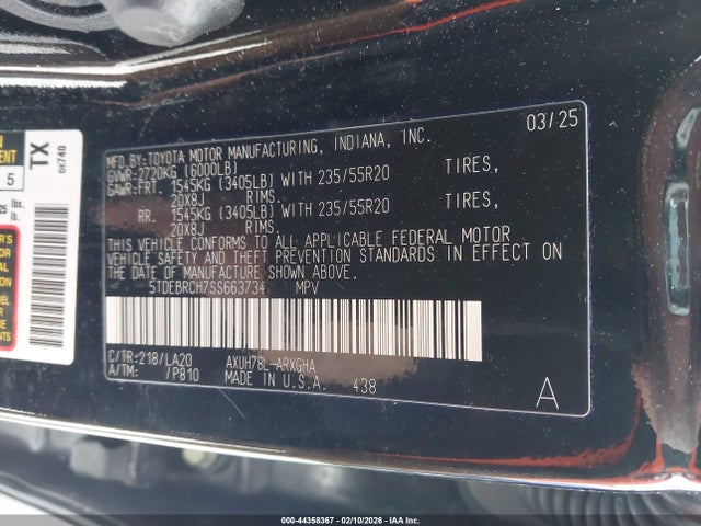 Toyota Highlander Hybrid Platinum 2025 5TDEBRCH7SS663734 Image 9