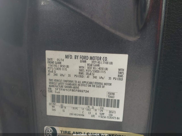 Ford F-150 Stx 2014 1FTFW1CF8EFB92724 Image 9