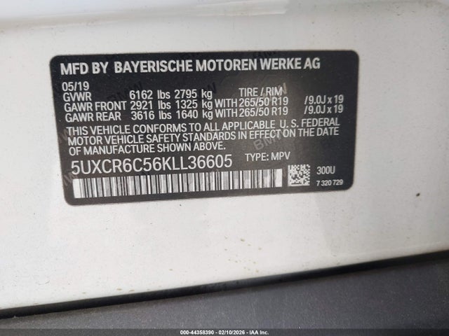 5UXCR6C56KLL36605 BMW X5 Xdrive40i