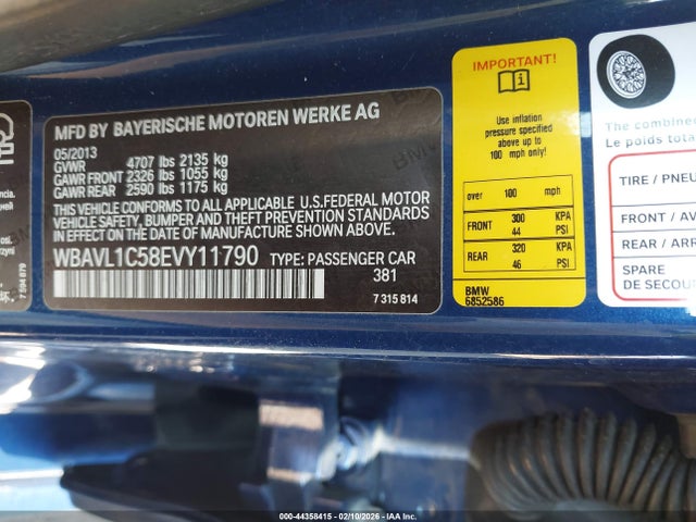 Продаж на аукціоні авто 2014 Bmw X1 Xdrive28i, vin: WBAVL1C58EVY11790, номер лоту: 44358415