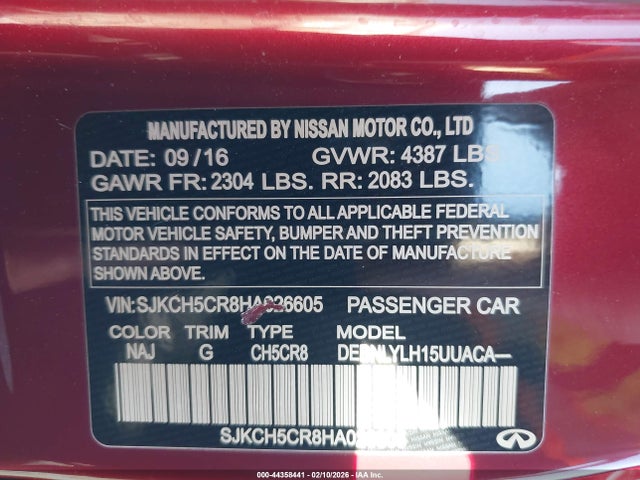SJKCH5CR8HA026605 Infiniti Qx30 Premium