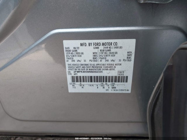 2022 FORD EDGE 2FMPK4K99NBA92335 Photo 8