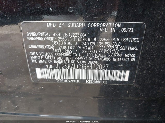 2024 SUBARU FORESTER JF2SKALC9RH412027 Photo 8