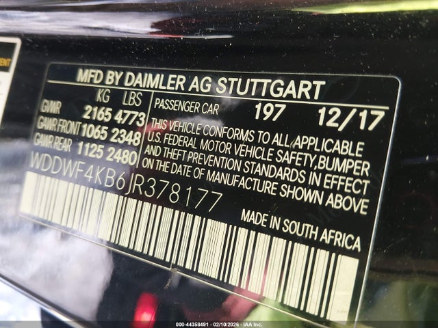Продажа на аукционе авто 2018 Mercedes-benz C 300 4matic, vin: WDDWF4KB6JR378177, номер лота: 44358491