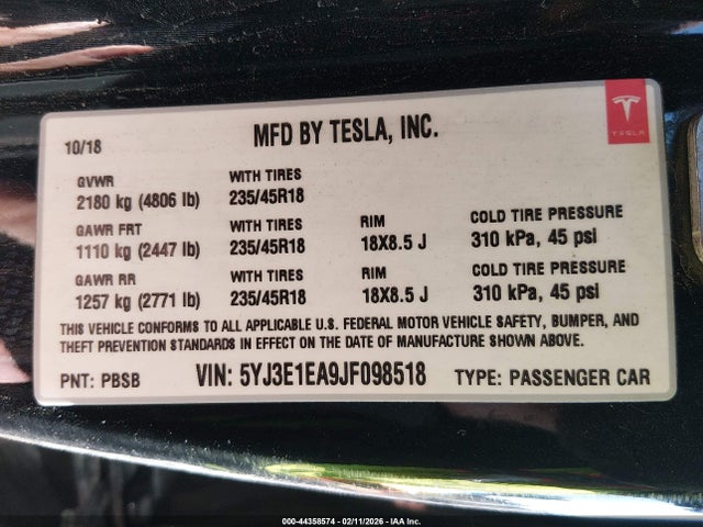 2018 TESLA MODEL 3 5YJ3E1EA9JF098518 Photo 8