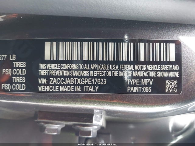 ZACCJABTXGPE17623 Jeep Renegade Latitude