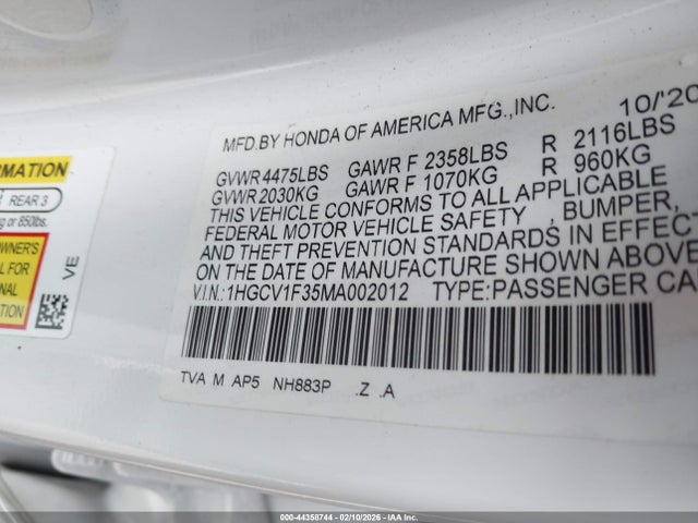 Honda Accord Sport 2021 1HGCV1F35MA002012 Image 9